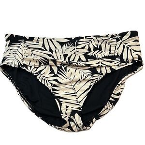 NWT Bleu Rod Beattie Plus Size Urban Oasis High Waist Swim Bottoms Black, Cream